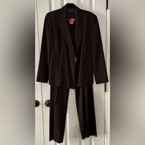 Elie Tahari Burgundy Pinstripe Two-Piece Suit Jacket & Pants Size 8